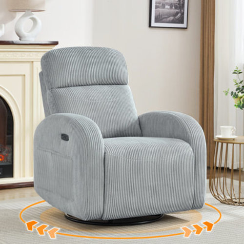 Latitude Run® Beppino 33"W Modern Power Swivel Rocker Glider Recliner with USB and Type-C Charge | Wayfair