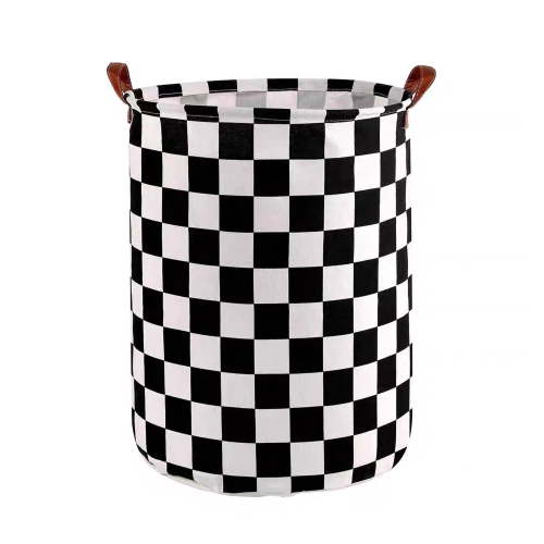 EVNELE Large Laundry Hamper, Waterproof Canvas, Collapsible Storage Basket, Racing Flag Style