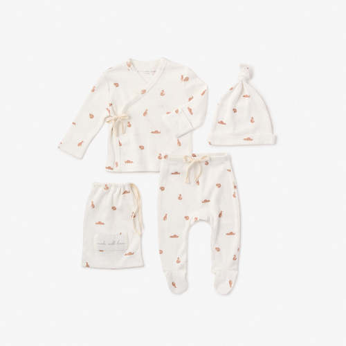 Fox Printed Organic Cotton Layette Set – Elegant Baby