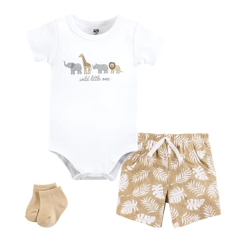 Hudson Baby Unisex Baby Bodysuit short and sock