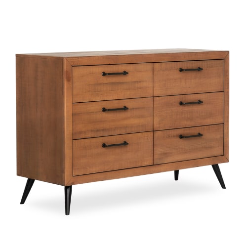 Evolur Stilnovo Mid Century Double Dresser in Sugarcane
