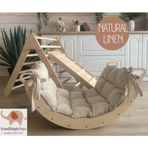 Climbing Arch with Pillow Climbing Set Toddler Ramp and Montessori Climbing Triangle Climb Frame Baby kletterdreieck kletterbogen mit kissen
