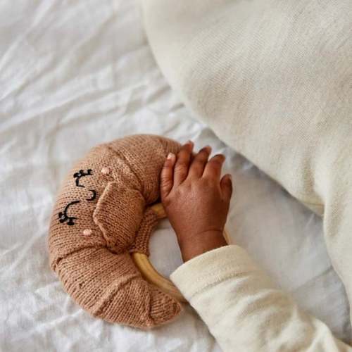 Kids Sootie Limetree Handmade Croissant Rattle Ring | Garmentory