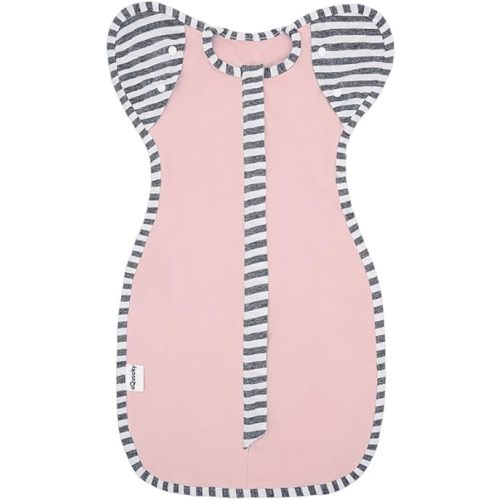 Baby Blanket Sack with Arms Free Design,Transition to Arms Free Wearable for Newborn Girl and Boy, Small 0-3Months, Pink