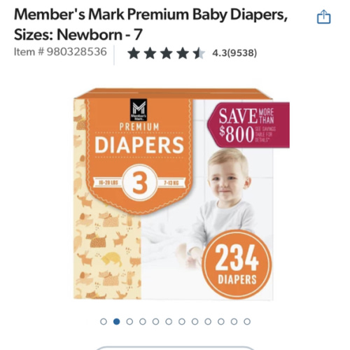 Member's Mark Premium Baby Diapers, Sizes: Newborn - 7 - Sam's Club