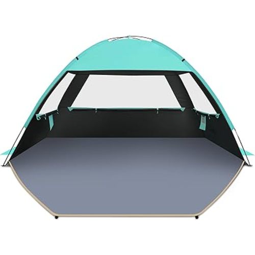 Gorich Beach Tent Sun Shelter for 3/4-5/6-7/8-10 Person with UPF 50+ UV Protection, Lightweight & Easy Setup Beach Shade Canopy, Portable Beach Shade Tent Beach Cabana