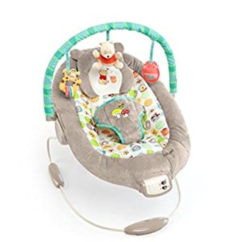 Bright Starts Winnie the Pooh Dots & Hunny Pots Baby Bouncer with Vibrating Infant Seat, Music & 3 Playtime Toys, 23x19x23 Inch : Infant Bouncers And Rockers : Baby