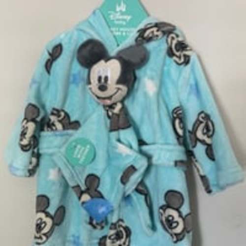 Disney Mickey Mouse Baby Robe Lovie Teether Matching Set 0-12m Blue Infant Kids
