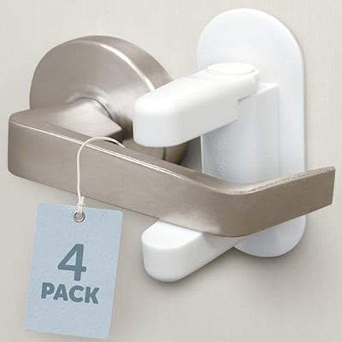Childproof Door Lever Lock (4 Pack) for Door Baby Proofing - Child Safety by Jool Baby