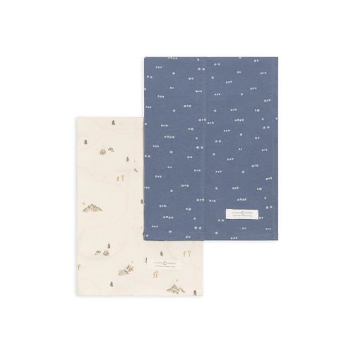 Colored Organics Baby 2 Pack Organic Cotton Burp Cloths Set - Tridot + Hiking