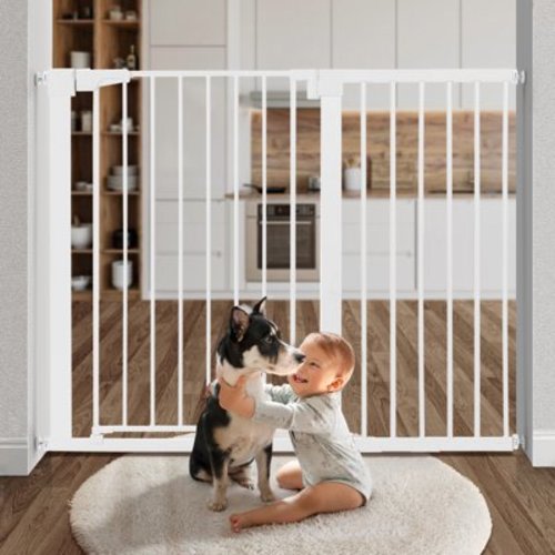 Baby Safety Gate, Extra Tall 36 inch ,Wide 29.5"to 48.8" Baby Gate for Stairs and Doorway,Gate for Ages 6 to 36 Months,White