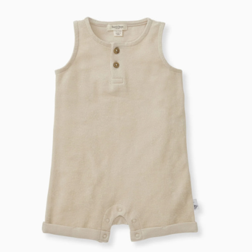 Organic Cotton Terry Romper - Fossil – Burt's Bees Baby
