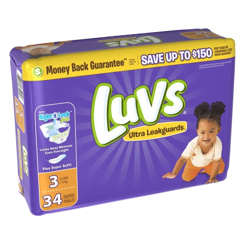 Luvs Ultra Leakguards Diapers with Night Lock, Size 3 3 - (Pack of 2)
