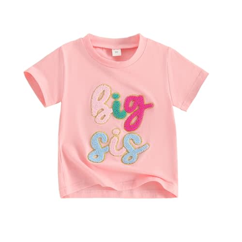 Twopumpkin Newborn Toddler Baby Girl Little Sister Outfit Bubble Romper Big Sister Shirt Matching Outfits Clothes