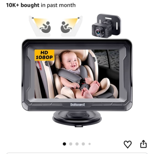 DoHonest Baby Car Camera HD 1080P - Rear-Facing Car Baby Monitor with Night Vision, Adjustable View Angle, Easy Setup, Anti-Glare Display, Safety for Kids & Infants