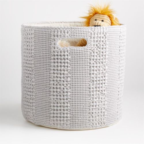 Nella Grey Waffle Weave Kids Hamper