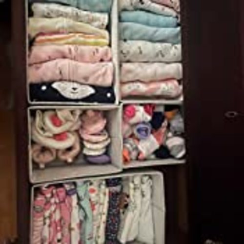 NEATERIZE Drawer Organizer - [Set Of 12] - Closet Organizer and Storage Baskets| Foldable Cloth Drawers Divider | Fabric Bin For Dresser & Shelves |Organize Underwear, Socks, Bra, & Tie’s (Beige) - 12 Baskets