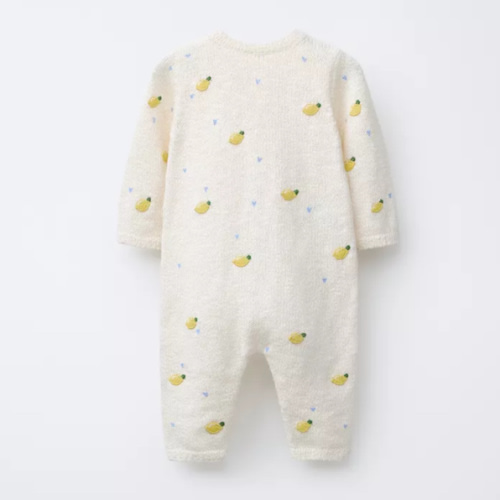 EMBROIDERED LEMON KNIT JUMPSUIT - Ecru | ZARA United States