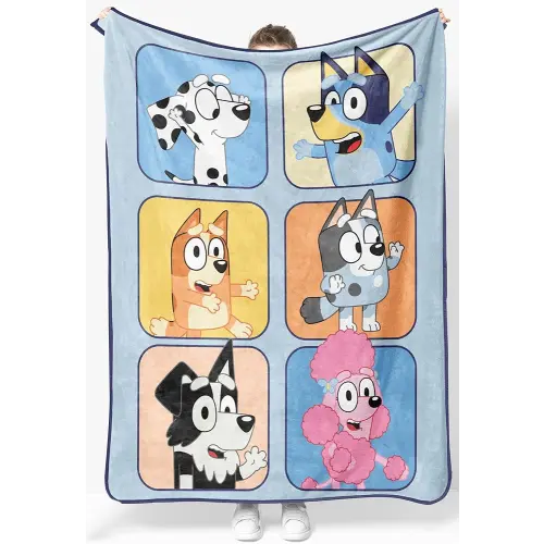 Sunny Side Up Bluey & Friends Plush Throw Blanket - Measures 46 x 60 Inches - Super Soft & Cozy Fleece Kids Bedding