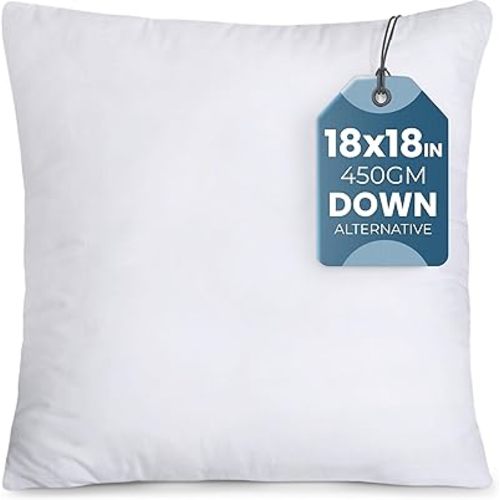 Utopia Bedding Decorative Throw Pillow Insert (18 x 18 Inches, White) – Set of 1, Ideal for Sofa, Couch, and Bed