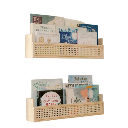 Rattan Wall Bookshelf | Nursery Shelf | Oak and Ayla – Oak & Ayla