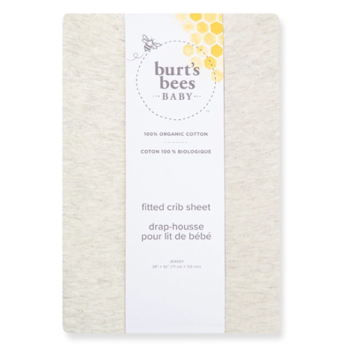 Solid Organic Cotton Fitted Crib Sheet Oatmeal