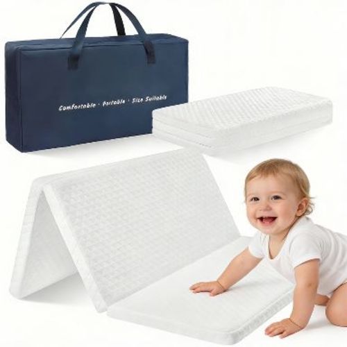 MYKKO Pack and Play Mattress Pad, 38"x26" Crib Mattress Tri-Fold Foam | Fits Graco Pack n Play Mattress, Baby Trend, | Portable Waterproof