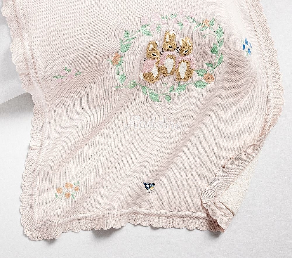 Beatrix Potter Flopsy Sherpa-Backed Knit Baby Blanket