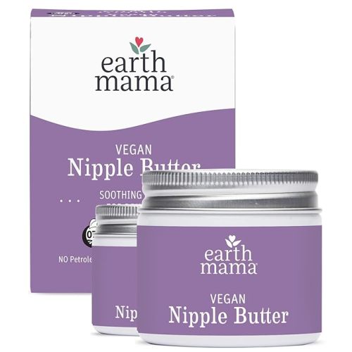Earth Mama Vegan Nipple Butter | Cruelty-Free Breastfeeding Cream for Nursing Mamas | NO Lanolin, 2-Ounce (2-Pack)