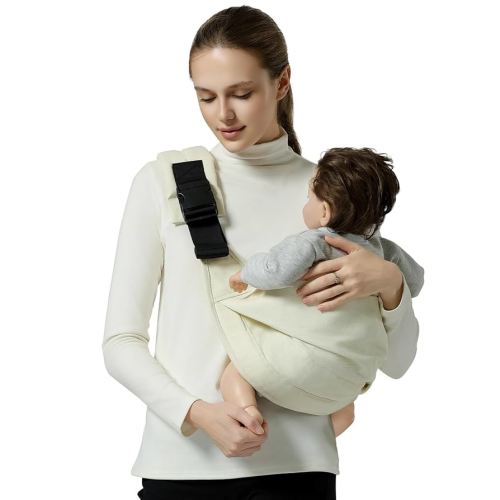 Baby Sling Carrier, Toddler Sling Carrier, Toddler Carriers Sling with Double Safety Buckle and Adjustable Shoulder Strap, Baby Carriers One Size Fits All, Beige