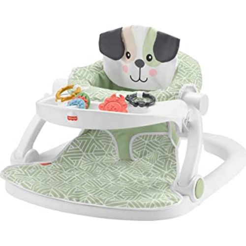 Fisher-Price Baby Portable Baby Chair Sit-Me-Up Floor Seat with Snack Tray and Developmental Toys, Puppy Perfection [Amazon Exclusive]