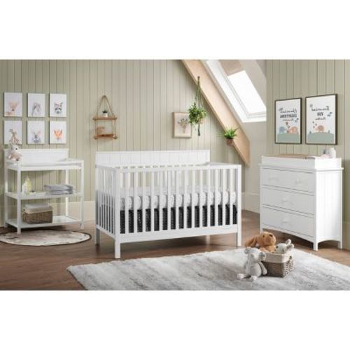 Oxford Baby Logan 4-in-1 Convertible Crib - Snow White
