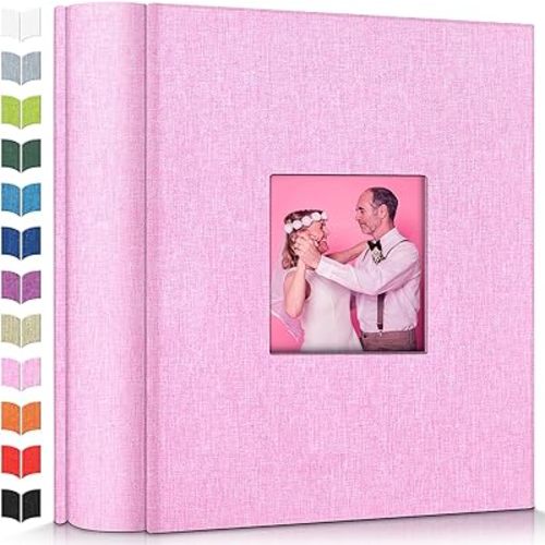 Photo Album 4x6 with 1000 Pockets,Slip-in Picture Albums,Linen Cover Memory Book with Front Window,White Page Vertical Photo Book for Wedding,Family,Anniversare,Baby,Vacation