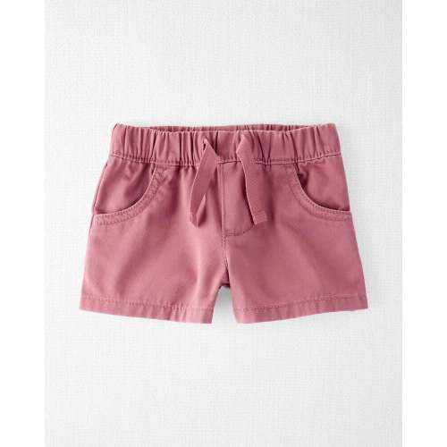 Dark Blush Baby Organic Cotton Drawstring Shorts in Dark Blush