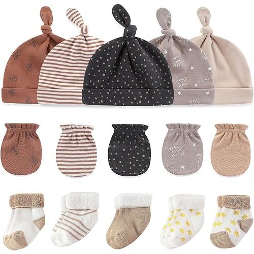 Baby Hats Mittens and Socks Set Cotton Newborn Hat Beanie Soft Infant Girls Boys Caps Gloves 0-6 month