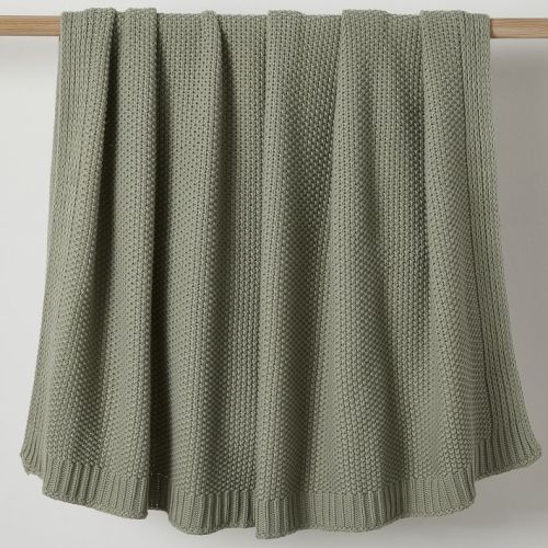 Cotton Knit Throw - Celadon