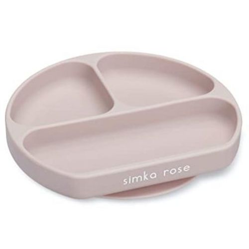 Simka Rose Silicone Suction Plate For Baby And Toddler, Petal