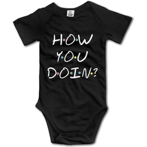 LyCheer How You Doin? - Baby Onesie Birth Announcement Bodysuit Newborn Rompers Unisex Black