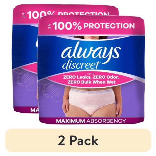 (2 pack) Always Discreet - Adult Diapers for Women Size L, 17 Count​