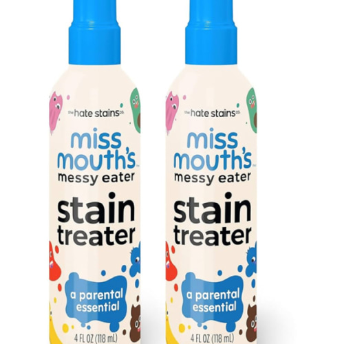 Miss Mouth's Messy Eater Stain Treater Spray - 4oz 2 Pack Stain Remover - Newborn & Baby Essentials - No Dry Cleaning Food, Grease, Coffee Off Laundry, Underwear, Fabric
