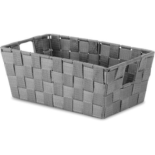 Whitmor Woven Strap Small Shelf Tote Savvy Gray, 1 Count (Pack of 1)