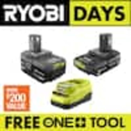 RYOBI ONE+ 18V Lithium-Ion Starter Kit with 2.0 Ah Battery, 4.0 Ah Battery, and Charger PSK106SB