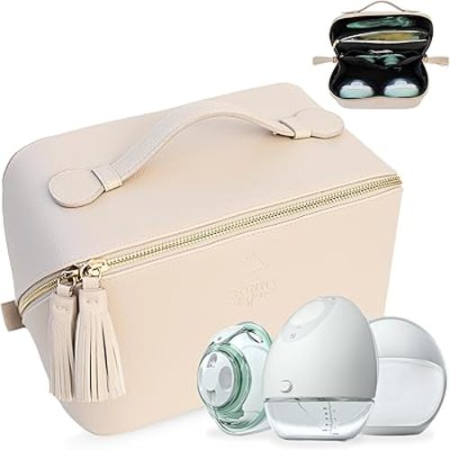 Wearable Breast Pump Bag with Cooler, Pumping Bag for Work, Compatible with Wearable Breast Pumps, Removable Breast Milk Cooler Included, Portable Pump Carrying Case with Room for Accessories