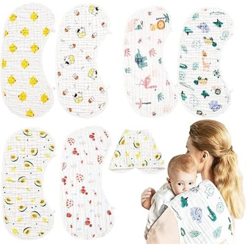 Baby Burp Cloths Muslin Large 22'' by 12'' Burping Cloths for Newborn
