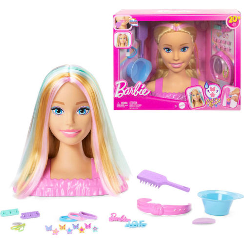 Barbie Doll Styling Head, Blonde Hair with 20+ Hair Styling Accessories