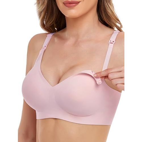 Vinfact Smooth Nursing Bras for Breastfeeding Seamless Maternity Bras for Pregnancy Wireless Bralette with Extra Bra Extender