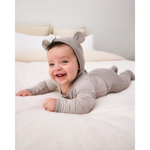 Dove Gray Bear Bonnet – Little Sleepies