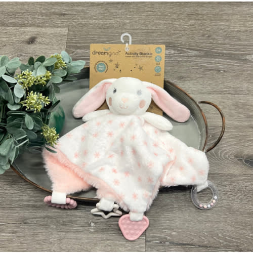 Dream Gro Pink Bunny Activity Blankie | Two Cute Boutique MN