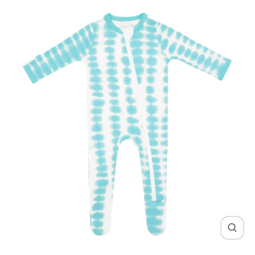 Zippered Footie in Robin rip tide: 6-12 months