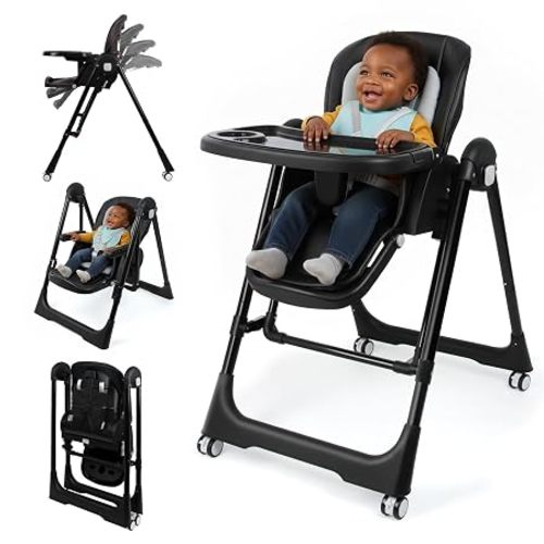Foldable High Chairs for Babies and Toddlers Convert to Baby Rocker